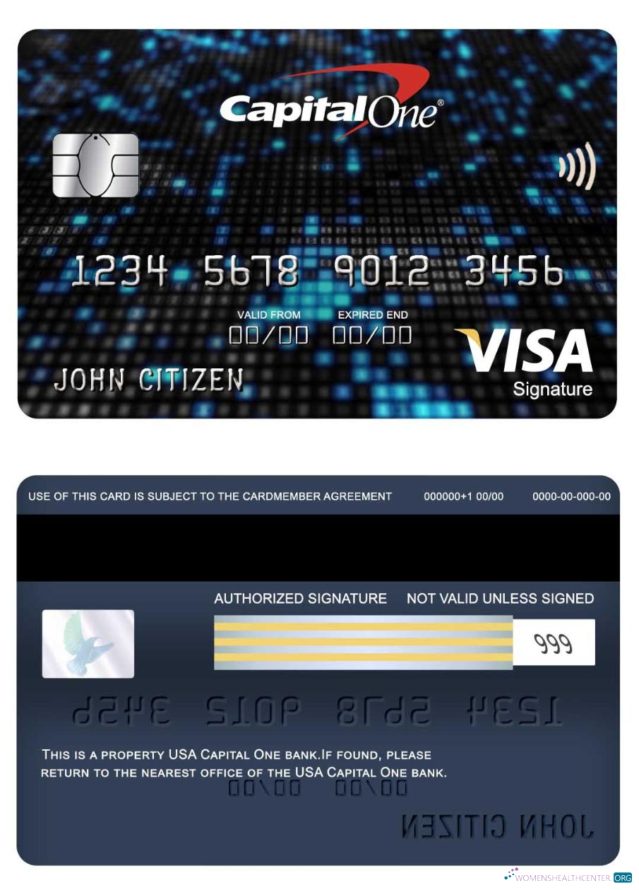Download USA Capital One bank visa signature card Photoshop template